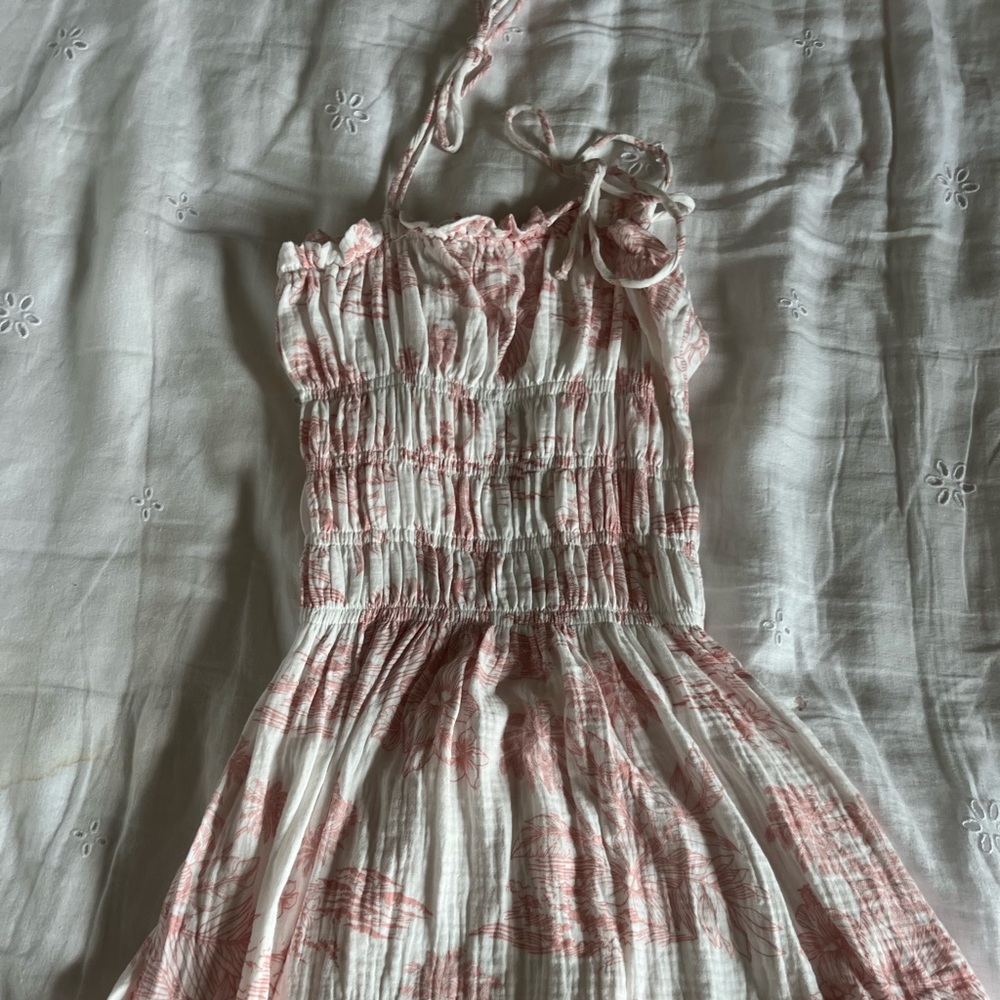 Pink and white beach dress